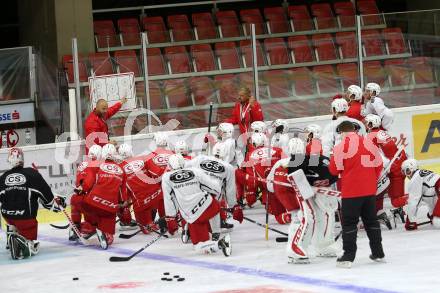 Eishockey Bundesliga. EC KAC. Training. Co-Trainer Jarno Mensonen, Trainer Petri Matikainen. Klagenfurt, 6.8.2018.
Foto: Kuess
---
pressefotos, pressefotografie, kuess, qs, qspictures, sport, bild, bilder, bilddatenbank
