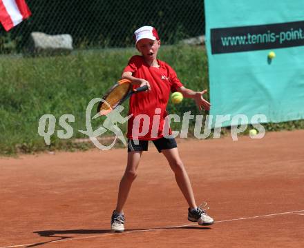 Tennis. Alpe Adria Kids Tour. Kaernten vs. Slowenien.   Paul Lukas Puaschitz. Klagenfurt, 4.8.2018.
Foto: Kuess
---
pressefotos, pressefotografie, kuess, qs, qspictures, sport, bild, bilder, bilddatenbank