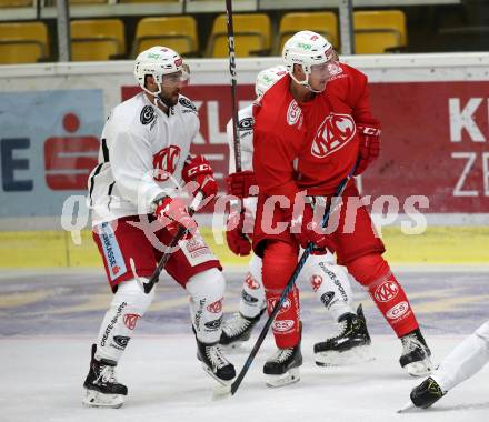 Eishockey Bundesliga. EC KAC. Training. Martin Schumnig , Nick Petersen. Klagenfurt, 6.8.2018.
Foto: Kuess
---
pressefotos, pressefotografie, kuess, qs, qspictures, sport, bild, bilder, bilddatenbank