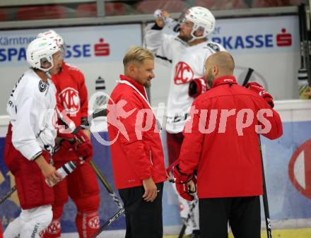 Eishockey Bundesliga. EC KAC. Training. Trainer Petri Matikainen, Co-Trainer Jarno Mensonen. Klagenfurt, 6.8.2018.
Foto: Kuess
---
pressefotos, pressefotografie, kuess, qs, qspictures, sport, bild, bilder, bilddatenbank
