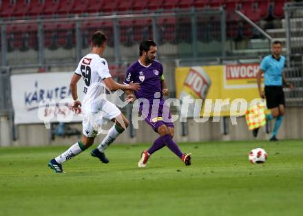 Fussball. 2. Liga. SK Austria Klagenfurt gegen FC Wacker Innsbruck II. Sandro Zakany (Austria Klagenfurt), Felix Bacher (Innsbruck). Klagenfurt, 17.8.2018.
Foto: Kuess
---
pressefotos, pressefotografie, kuess, qs, qspictures, sport, bild, bilder, bilddatenbank