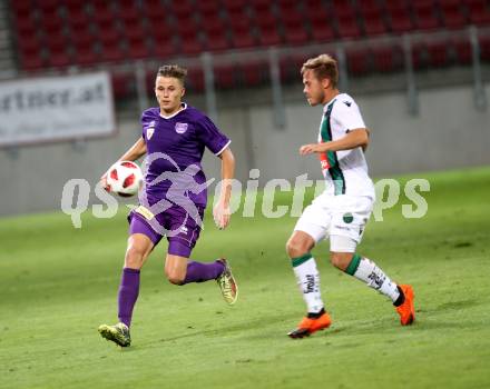 Fussball. 2. Liga. SK Austria Klagenfurt gegen FC Wacker Innsbruck II. Benedikt Pichler (Austria Klagenfurt), Simon Pirkl (Innsbruck). Klagenfurt, 17.8.2018.
Foto: Kuess
---
pressefotos, pressefotografie, kuess, qs, qspictures, sport, bild, bilder, bilddatenbank