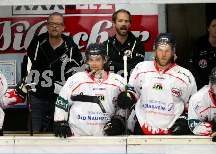 Eishockey Testspiel. EC VSV gegen EC Bad Nauheim.  Trainer Christoph Kreutzer, Co-Trainer Harry Lange (Nauheim). Villach, am 17.8.2018.
Foto: Kuess 


---
pressefotos, pressefotografie, kuess, qs, qspictures, sport, bild, bilder, bilddatenbank