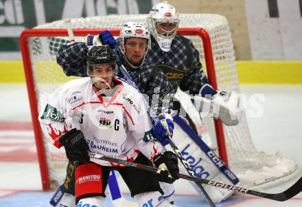 Eishockey Testspiel. EC VSV gegen EC Bad Nauheim.  Nico Brunner, Dan Bakala (VSV). Villach, am 17.8.2018.
Foto: Kuess 


---
pressefotos, pressefotografie, kuess, qs, qspictures, sport, bild, bilder, bilddatenbank