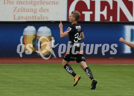Fussball tipico Bundesliga. RZ Pellets WAC gegen SK Puntigamer Sturm Graz.  Torjubel Marc Andre Schmerboeck (WAC). Wolfsberg, am 25.8.2018.
Foto: Kuess

---
pressefotos, pressefotografie, kuess, qs, qspictures, sport, bild, bilder, bilddatenbank