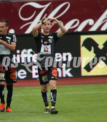 Fussball tipico Bundesliga. RZ Pellets WAC gegen SK Puntigamer Sturm Graz.  Torjubel Marc Andre Schmerboeck (WAC). Wolfsberg, am 25.8.2018.
Foto: Kuess

---
pressefotos, pressefotografie, kuess, qs, qspictures, sport, bild, bilder, bilddatenbank