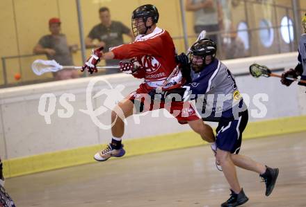 Lacrosse. KAC gegen Vienna Monarchs Lacrosse. Ronald Zaumanis (KAC), Daniel Pucher (Vienna). Klagenfurt, am 12.8.2018.
Foto: Kuess
---
pressefotos, pressefotografie, kuess, qs, qspictures, sport, bild, bilder, bilddatenbank