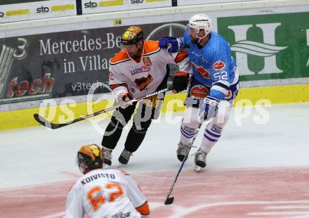 Eishockey Testspiel. EC VSV gegen KooKoo. Mike Pelech, (VSV),  Juha Pekka Haataja (KooKoo). Villach, am 1.9.2018.
Foto: Kuess 


---
pressefotos, pressefotografie, kuess, qs, qspictures, sport, bild, bilder, bilddatenbank