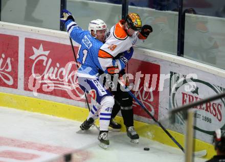 Eishockey Testspiel. EC VSV gegen KooKoo. Alexander Lahoda, (VSV), Erik Karlsson (KooKoo). Villach, am 1.9.2018.
Foto: Kuess 


---
pressefotos, pressefotografie, kuess, qs, qspictures, sport, bild, bilder, bilddatenbank