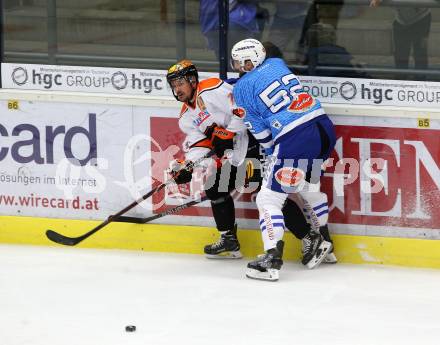 Eishockey Testspiel. EC VSV gegen KooKoo. Matt Pelech,  (VSV), Juha Pekka Haataja (KooKoo). Villach, am 1.9.2018.
Foto: Kuess 


---
pressefotos, pressefotografie, kuess, qs, qspictures, sport, bild, bilder, bilddatenbank