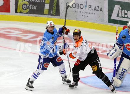Eishockey Testspiel. EC VSV gegen KooKoo. Thomas Winkler, (VSV), Malte Stroemwall  (KooKoo). Villach, am 1.9.2018.
Foto: Kuess 


---
pressefotos, pressefotografie, kuess, qs, qspictures, sport, bild, bilder, bilddatenbank