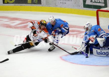 Eishockey Testspiel. EC VSV gegen KooKoo. Alexander Lahoda,  (VSV), Toni Kaehkoenen (KooKoo). Villach, am 1.9.2018.
Foto: Kuess 


---
pressefotos, pressefotografie, kuess, qs, qspictures, sport, bild, bilder, bilddatenbank