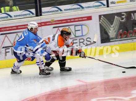 Eishockey Testspiel. EC VSV gegen KooKoo. Kristof Kromp, (VSV), Kimi Koivisto (KooKoo). Villach, am 1.9.2018.
Foto: Kuess 


---
pressefotos, pressefotografie, kuess, qs, qspictures, sport, bild, bilder, bilddatenbank