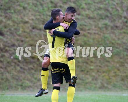 Fussball 1. Klasse D. Griffen gegen Haimburg. Torjubel Mirel Sinanovic, Daniel Horst Ramsauer (Griffen). Griffen, am 1.9.2018.
Foto: Kuess
---
pressefotos, pressefotografie, kuess, qs, qspictures, sport, bild, bilder, bilddatenbank