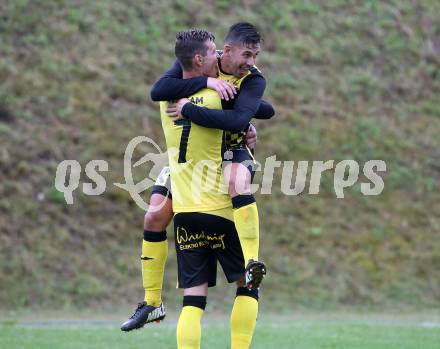 Fussball 1. Klasse D. Griffen gegen Haimburg. Torjubel Mirel Sinanovic, Daniel Horst Ramsauer (Griffen). Griffen, am 1.9.2018.
Foto: Kuess
---
pressefotos, pressefotografie, kuess, qs, qspictures, sport, bild, bilder, bilddatenbank