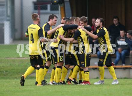 Fussball 1. Klasse D. Griffen gegen Haimburg. Torjubel  (Griffen). Griffen, am 1.9.2018.
Foto: Kuess
---
pressefotos, pressefotografie, kuess, qs, qspictures, sport, bild, bilder, bilddatenbank