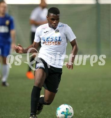 Fussball Kaerntner Liga. SV Spittal gegen ATSV Wolfsberg. Rashidi Mohamed Udikaluka (Spittal). Spittal, am 8.9.2018.
Foto: Kuess
---
pressefotos, pressefotografie, kuess, qs, qspictures, sport, bild, bilder, bilddatenbank