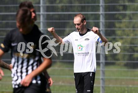 Fussball Unterliga Ost. ASK gegen Kraig. Torjubel Danijel Micic,  (ASK). Klagenfurt, am 9.9.2018.
Foto: Kuess
---
pressefotos, pressefotografie, kuess, qs, qspictures, sport, bild, bilder, bilddatenbank