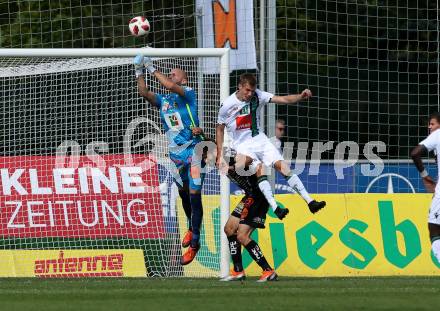 Fussball tipico Bundesliga. RZ Pellets WAC gegen FC Wacker Innsbruck.  Alexander Kofler, Michael Novak,  (WAC), Patrik Eler (Innsbruck). Wolfsberg, am 16.9.2018.
Foto: Kuess

---
pressefotos, pressefotografie, kuess, qs, qspictures, sport, bild, bilder, bilddatenbank