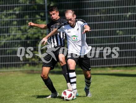 Fussball Unterliga Ost. ASK gegen Kraig. Danijel Micic, (ASK), Benjamin Lamzari  (Kraig). Klagenfurt, am 9.9.2018.
Foto: Kuess
---
pressefotos, pressefotografie, kuess, qs, qspictures, sport, bild, bilder, bilddatenbank