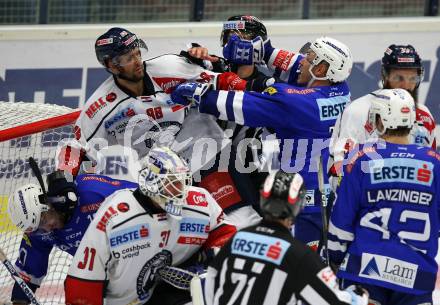 EBEL. Eishockey Bundesliga. EC VSV gegen KHL Medvescak Zagreb. Blaine Down,  (VSV), Tomas Kudelka (Zagreb). Villach, am 1.9.2018.
Foto: Kuess 


---
pressefotos, pressefotografie, kuess, qs, qspictures, sport, bild, bilder, bilddatenbank