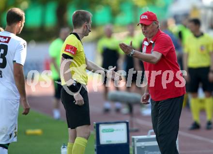 Fussball tipico Bundesliga. RZ Pellets WAC gegen FC Wacker Innsbruck.  Schiedsrichter Markus Hameter, Trainer Karl Daxbacher. Wolfsberg, am 16.9.2018.
Foto: Kuess

---
pressefotos, pressefotografie, kuess, qs, qspictures, sport, bild, bilder, bilddatenbank