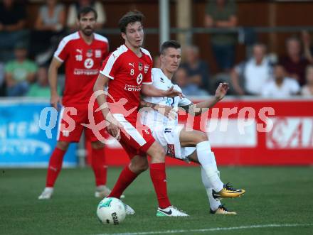 Fussball Kaerntner Liga. SAK gegen KAC 1909. Andrej Jurinic (SAK), Maximilian Hubert Watscher (KAC). Klagenfurt, am 21.9.2018. Foto: Kuess
---
pressefotos, pressefotografie, kuess, qs, qspictures, sport, bild, bilder, bilddatenbank