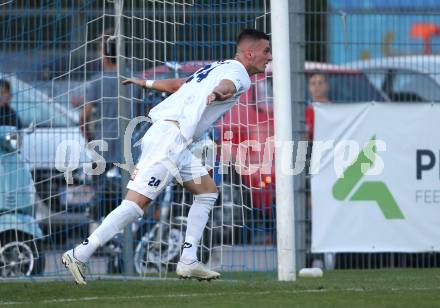 Fussball Kaerntner Liga. SAK gegen KAC 1909. Torjubel Zoran Vukovic (SAK). Klagenfurt, am 21.9.2018. Foto: Kuess
---
pressefotos, pressefotografie, kuess, qs, qspictures, sport, bild, bilder, bilddatenbank