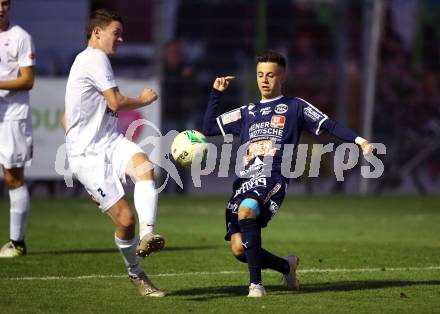 Fussball OEFB Cup. SAK gegen FAC Wien. Marjan Koletnik,  (SAK), Martin Pajaczkowski (FAC). Klagenfurt, am 24.9.2018.
Foto: Kuess
---
pressefotos, pressefotografie, kuess, qs, qspictures, sport, bild, bilder, bilddatenbank
