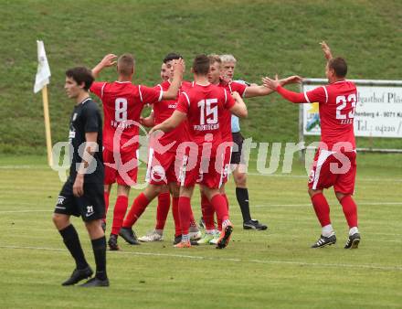 Fussball Kaerntner Liga. ASKOE Koettmannsdorf gegen Atus Ferlach. Fabian Krenn (Koettmannsdorf), Torjubel Erwin Bajric, Martin Posratschnig, Dejan Kern, Lukas Jaklitsch, Anze Jelar, Thomas Ogris (Ferlach). Koettmannsdorf, am 22.9.2018.
Foto: Kuess
---
pressefotos, pressefotografie, kuess, qs, qspictures, sport, bild, bilder, bilddatenbank