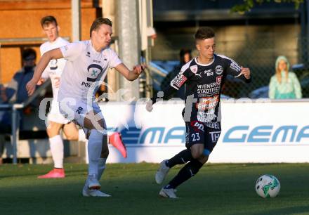 Fussball OEFB Cup. SAK gegen FAC Wien. Zdravko Koletnik, (SAK), Martin Pajaczkowski  (FAC). Klagenfurt, am 24.9.2018.
Foto: Kuess
---
pressefotos, pressefotografie, kuess, qs, qspictures, sport, bild, bilder, bilddatenbank