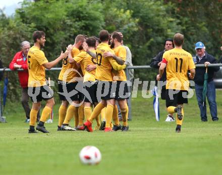 Fussball Unterliga Ost. Grafenstein gegen Donau. Torjubel  (Grafenstein). Grafenstein, am 22.9.2018.
Foto: Kuess
---
pressefotos, pressefotografie, kuess, qs, qspictures, sport, bild, bilder, bilddatenbank