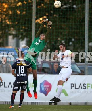 Fussball OEFB Cup. SAK gegen FAC Wien.  Kristijan Kondic, Patrick Lausegger, (SAK), Daniel Hautzinger (FAC). Klagenfurt, am 24.9.2018.
Foto: Kuess
---
pressefotos, pressefotografie, kuess, qs, qspictures, sport, bild, bilder, bilddatenbank