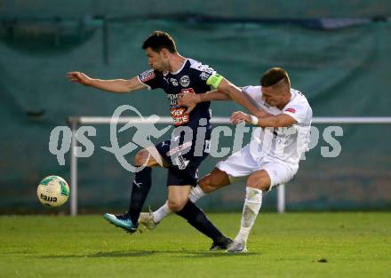 Fussball OEFB Cup. SAK gegen FAC Wien. Zoran Vukovic, (SAK), Mirnes Becirovic  (FAC). Klagenfurt, am 24.9.2018.
Foto: Kuess
---
pressefotos, pressefotografie, kuess, qs, qspictures, sport, bild, bilder, bilddatenbank