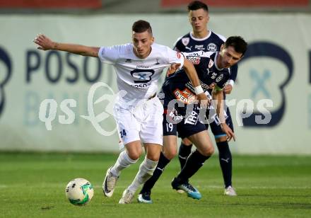 Fussball OEFB Cup. SAK gegen FAC Wien. Zoran Vukovic,  (SAK), Mirnes Becirovic (FAC). Klagenfurt, am 24.9.2018.
Foto: Kuess
---
pressefotos, pressefotografie, kuess, qs, qspictures, sport, bild, bilder, bilddatenbank