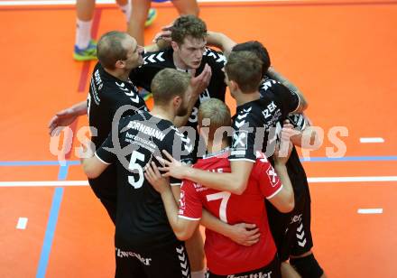 Volleyball. DenizBank AG Volley League Men. SK Posojilnica Aich/Dob gegen SG Union Raiffeisen Waldviertel.  Jubel (Waldviertel). Bleiburg, am 29.9.2018.
Foto: Kuess
---
pressefotos, pressefotografie, kuess, qs, qspictures, sport, bild, bilder, bilddatenbank