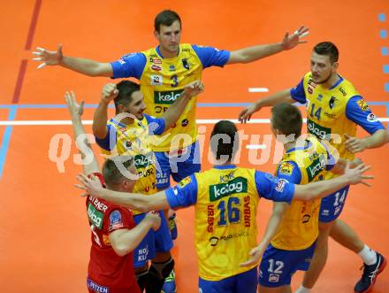 Volleyball. DenizBank AG Volley League Men. SK Posojilnica Aich/Dob gegen SG Union Raiffeisen Waldviertel. Jubel (Aich/Dob). Bleiburg, am 29.9.2018.
Foto: Kuess
---
pressefotos, pressefotografie, kuess, qs, qspictures, sport, bild, bilder, bilddatenbank