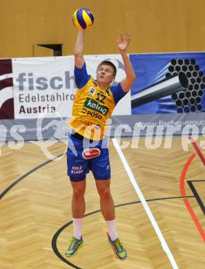 Volleyball. DenizBank AG Volley League Men. SK Posojilnica Aich/Dob gegen SG Union Raiffeisen Waldviertel. Marrkus Keel (Aich/Dob). Bleiburg, am 29.9.2018.
Foto: Kuess
---
pressefotos, pressefotografie, kuess, qs, qspictures, sport, bild, bilder, bilddatenbank