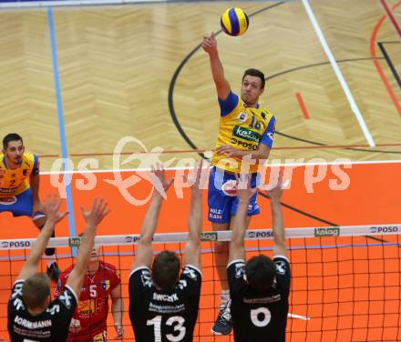 Volleyball. DenizBank AG Volley League Men. SK Posojilnica Aich/Dob gegen SG Union Raiffeisen Waldviertel. Matej Koek (Aich/Dob). Bleiburg, am 29.9.2018.
Foto: Kuess
---
pressefotos, pressefotografie, kuess, qs, qspictures, sport, bild, bilder, bilddatenbank