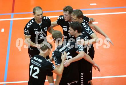 Volleyball. DenizBank AG Volley League Men. SK Posojilnica Aich/Dob gegen SG Union Raiffeisen Waldviertel.  Jubel (Waldviertel). Bleiburg, am 29.9.2018.
Foto: Kuess
---
pressefotos, pressefotografie, kuess, qs, qspictures, sport, bild, bilder, bilddatenbank
