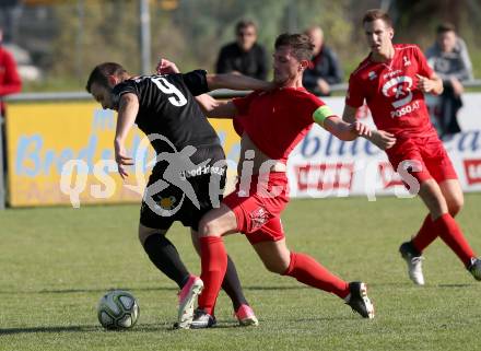 Fussball Kaerntner Liga. Bleiburg gegen SAK. Adnan Besic, (Bleiburg), Darjan Aleksic (SAK). Bleiburg, am 29.9.2018.
Foto: Kuess
---
pressefotos, pressefotografie, kuess, qs, qspictures, sport, bild, bilder, bilddatenbank