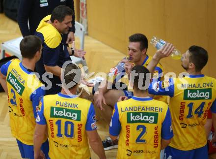 Volleyball. DenizBank AG Volley League Men. SK Posojilnica Aich/Dob gegen SG Union Raiffeisen Waldviertel.  Trainer Matjaz Hafner (Aich/Dob). Bleiburg, am 29.9.2018.
Foto: Kuess
---
pressefotos, pressefotografie, kuess, qs, qspictures, sport, bild, bilder, bilddatenbank
