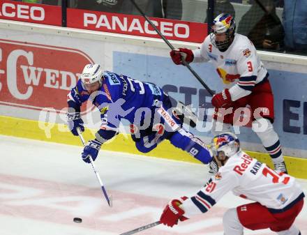EBEL. Eishockey Bundesliga. EC VSV gegen EC Red Bull Salzburg. Jerry Pollastrone, (VSV), Martin Stajnoch (Salzburg). Villach, am 5.10.2018.
Foto: Kuess 


---
pressefotos, pressefotografie, kuess, qs, qspictures, sport, bild, bilder, bilddatenbank