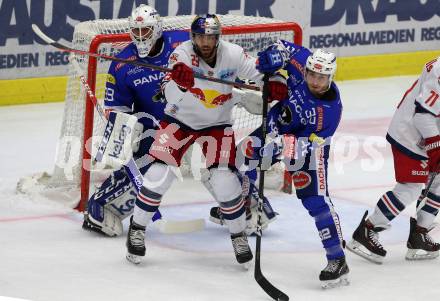 EBEL. Eishockey Bundesliga. EC VSV gegen EC Red Bull Salzburg. Dan Bakala, Bernd Wolf,  (VSV), Brant Harris (Salzburg). Villach, am 5.10.2018.
Foto: Kuess 


---
pressefotos, pressefotografie, kuess, qs, qspictures, sport, bild, bilder, bilddatenbank