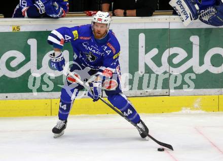 EBEL. Eishockey Bundesliga. EC VSV gegen EC Red Bull Salzburg. Jamie Fraser (VSV). Villach, am 5.10.2018.
Foto: Kuess 


---
pressefotos, pressefotografie, kuess, qs, qspictures, sport, bild, bilder, bilddatenbank