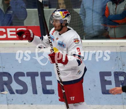 EBEL. Eishockey Bundesliga. EC VSV gegen EC Red Bull Salzburg. Torjubel Alexander Rauchenwald (Salzburg). Villach, am 5.10.2018.
Foto: Kuess 


---
pressefotos, pressefotografie, kuess, qs, qspictures, sport, bild, bilder, bilddatenbank