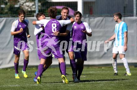 Fussball 1. KLasse C. SK Austria Klagenfurt Amateure gegen Launsdorf. Torjubel Jonas Mueller (Klagenfurt),. Klagenfurt, am 30.9.2018.
Foto: Kuess
---
pressefotos, pressefotografie, kuess, qs, qspictures, sport, bild, bilder, bilddatenbank