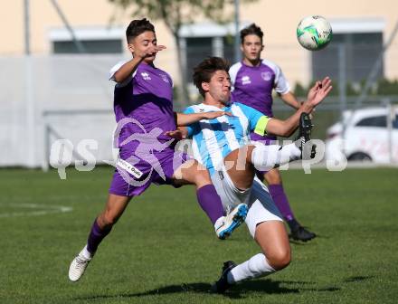 Fussball 1. KLasse C. SK Austria Klagenfurt Amateure gegen Launsdorf. Luis Berce (Klagenfurt), Michael Lainer (Launsdorf). Klagenfurt, am 30.9.2018.
Foto: Kuess
---
pressefotos, pressefotografie, kuess, qs, qspictures, sport, bild, bilder, bilddatenbank