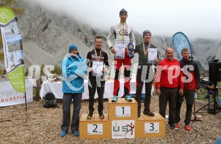 Bergduathlon. Kosiak Loewe.  Franz Preiml, Christof Hochenwarter, Hans Joerg Leopold, Robert Rassinger. Feistritz im Rosental, Klagenfurter Huette, Kosiak, am 6.10.2018.
Foto: Kuess
---
pressefotos, pressefotografie, kuess, qs, qspictures, sport, bild, bilder, bilddatenbank