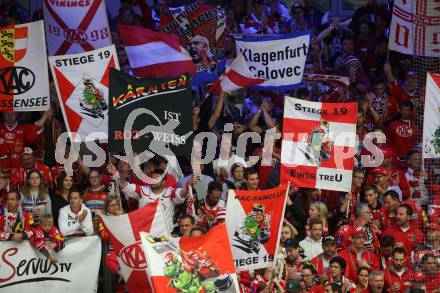 EBEL. Eishockey Bundesliga. EC VSV gegen KAC. Fans (KAC). Villach, am 7.10.2018.
Foto: Kuess 


---
pressefotos, pressefotografie, kuess, qs, qspictures, sport, bild, bilder, bilddatenbank